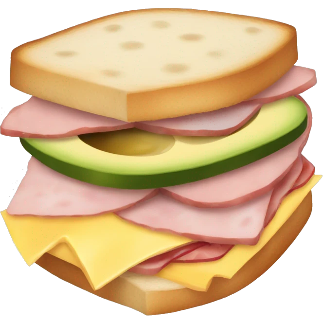 Egg, ham, cheese and avocado sandwich  emoji