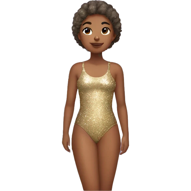 girl in glitter swimsuit emoji