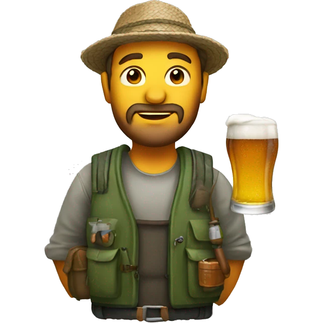 Fisherman With beer  emoji