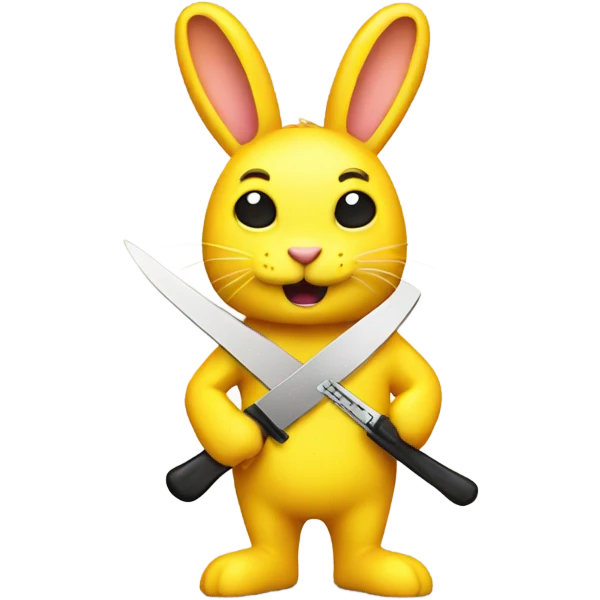 Yellow bunny with knife  emoji