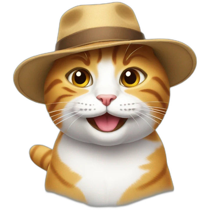 Happy cat with a hat emoji