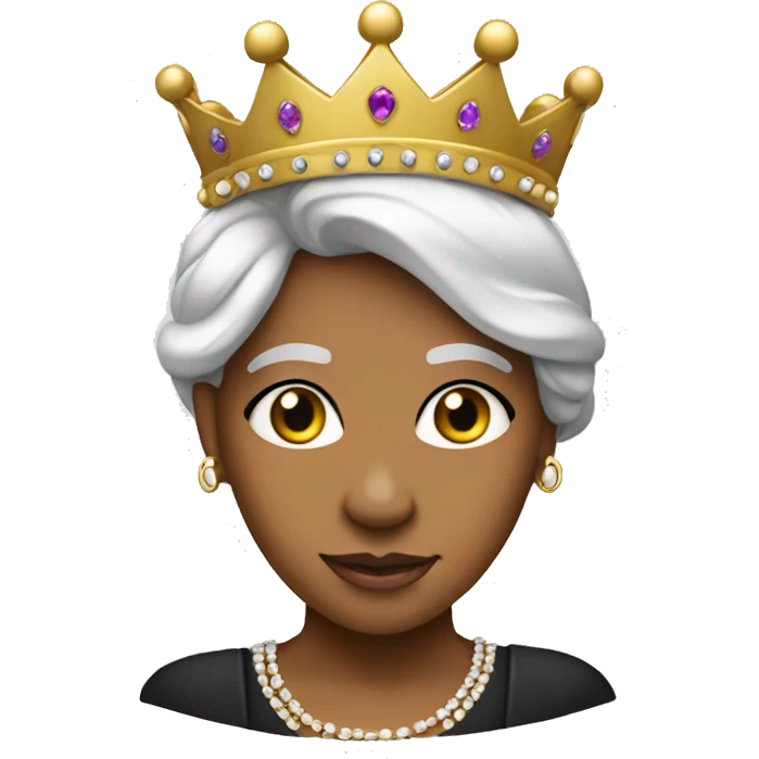 Create an emoji, background black, the queen 👑 badge on her head emoji
