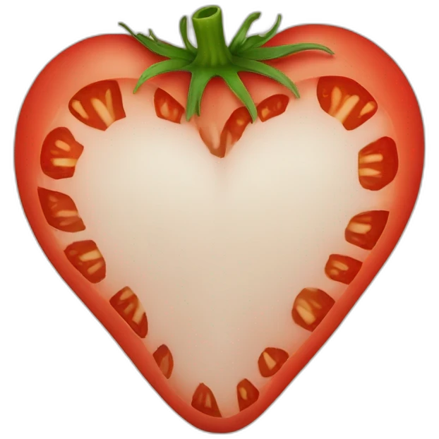 tomato in the shape of a heart emoji