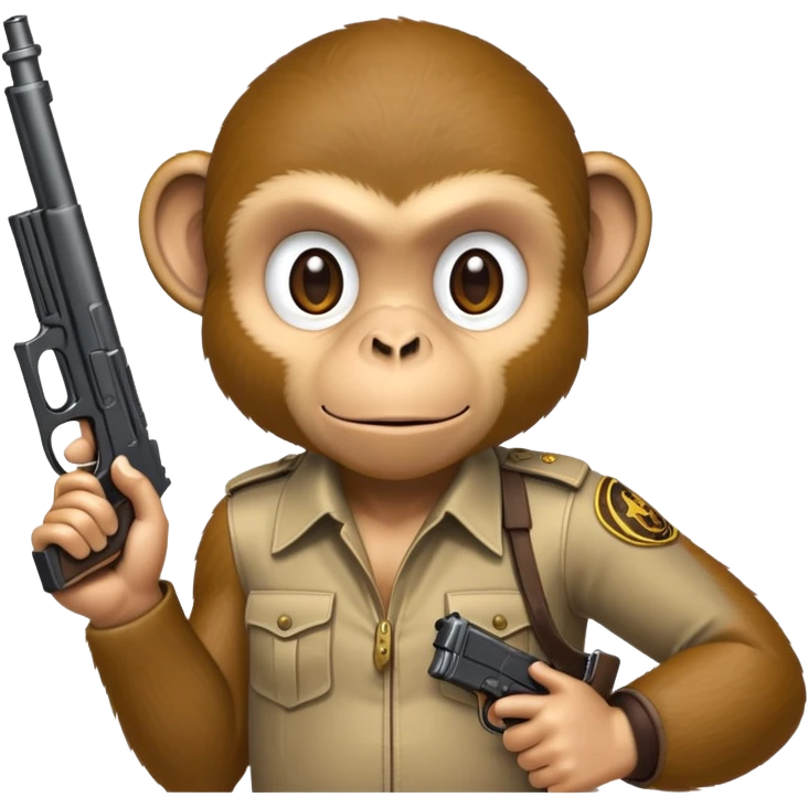 Monkey with gun emoji