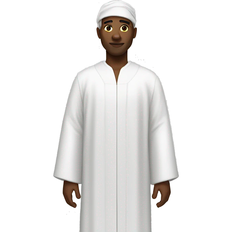 black man in white robe emoji