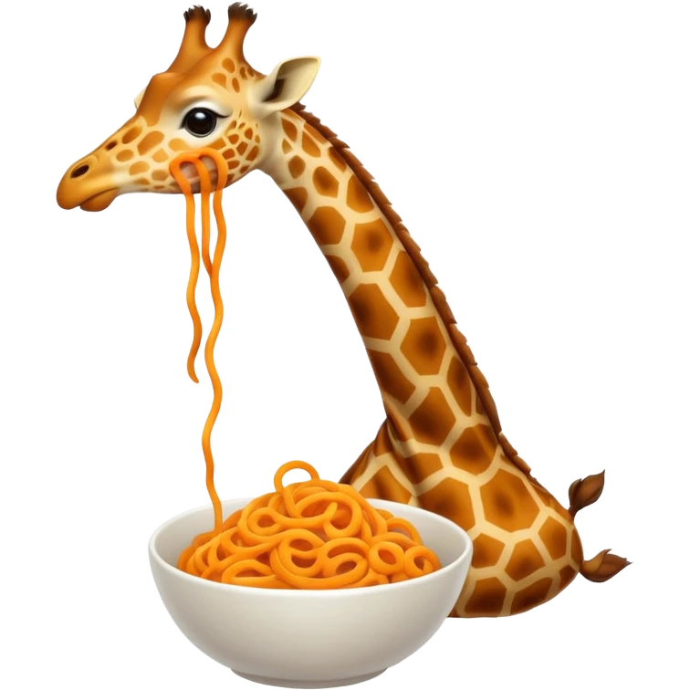 Giraffe eating noodle emoji