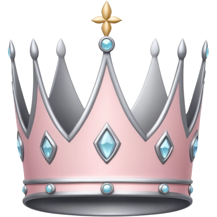 light pink and silver simple crown emoji