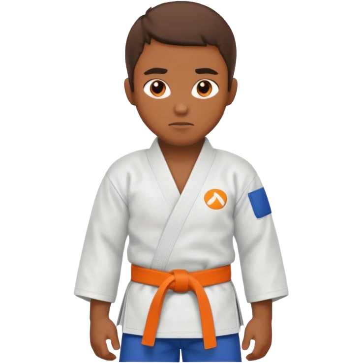 judoka brun avec ceinture orange emoji