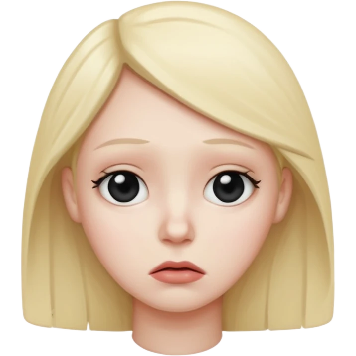 sad and confused with black eyes emoji