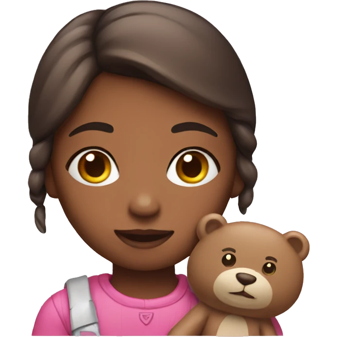 Girl with a pink bear emoji