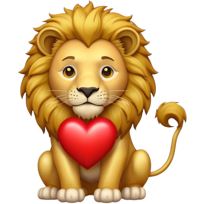 Lion with heart emoji