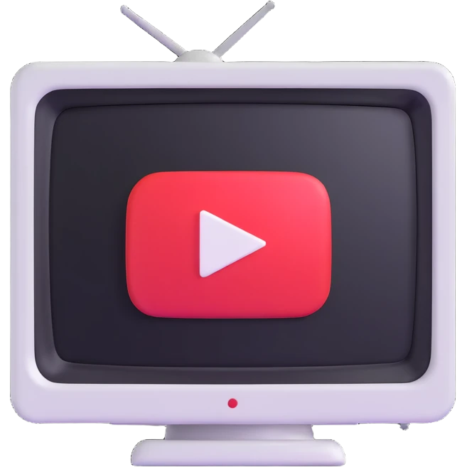 TV screen icon with the YouTube play symbol emoji