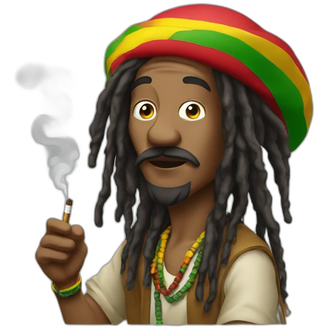 Rastaman with cigarett emoji