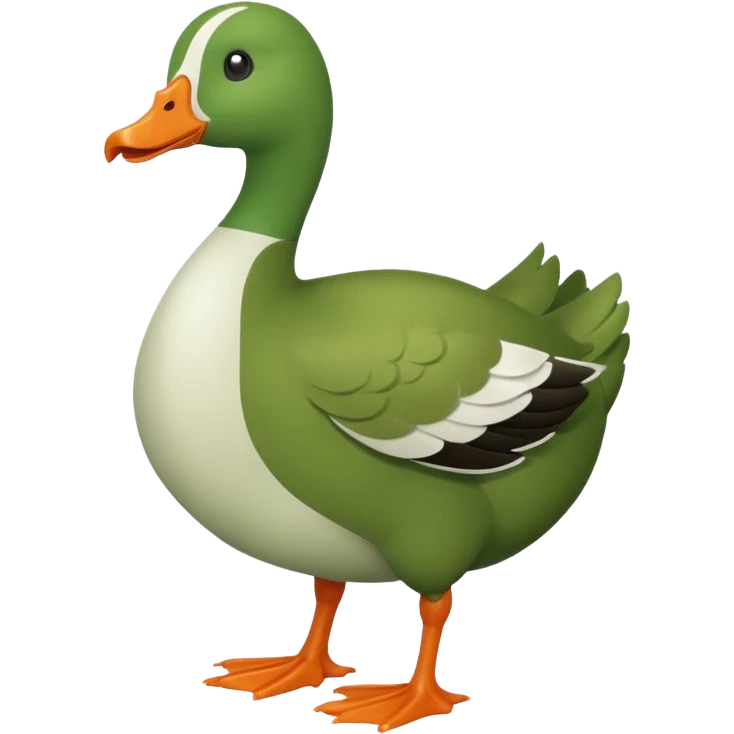 Make an emoji for a goose that's green. I want the goose to be goofy emoji
