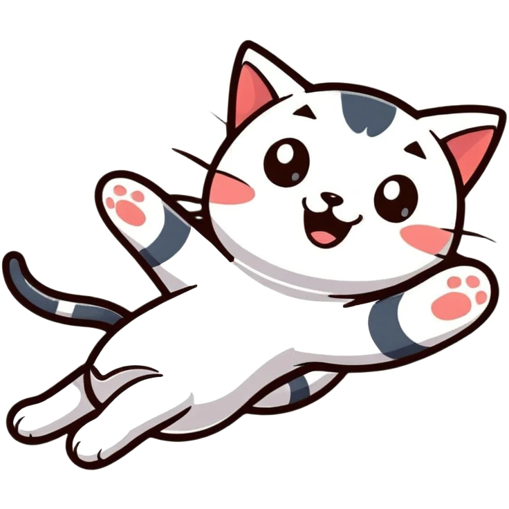 cat flying through the air emoji