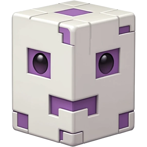 white shulker, Minecraft-inspired, simple emoji