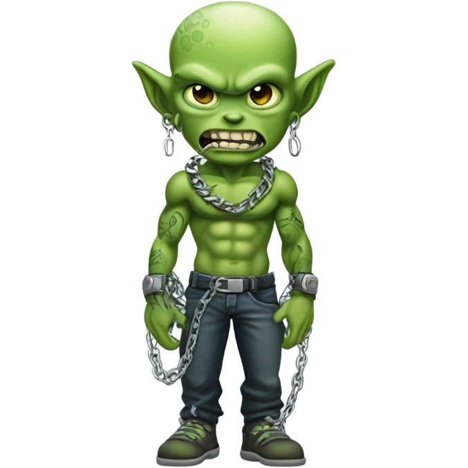 alien thug full, front and back view emoji