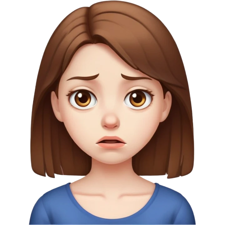 girl with disgusted face expression emoji