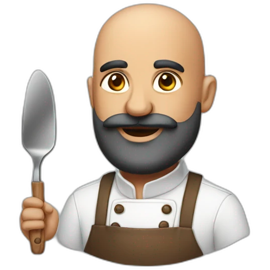 Bald long bearded Indian masterchef emoji