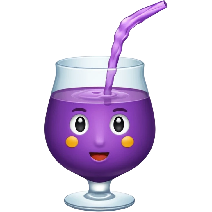 vaso de plumavit con liquido morado chorreando emoji