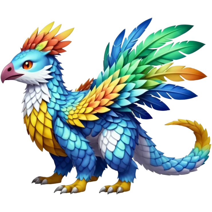 colorful Fakémon-Digimon-Fionbri-Trico-creature (full body) emoji