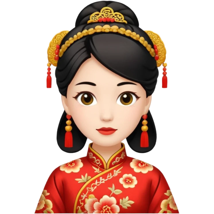 cara coqueta con disfraz chino emoji