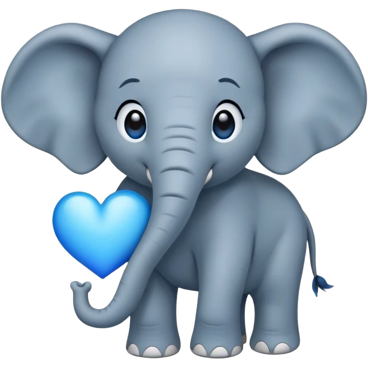 elephant with blue heart emoji