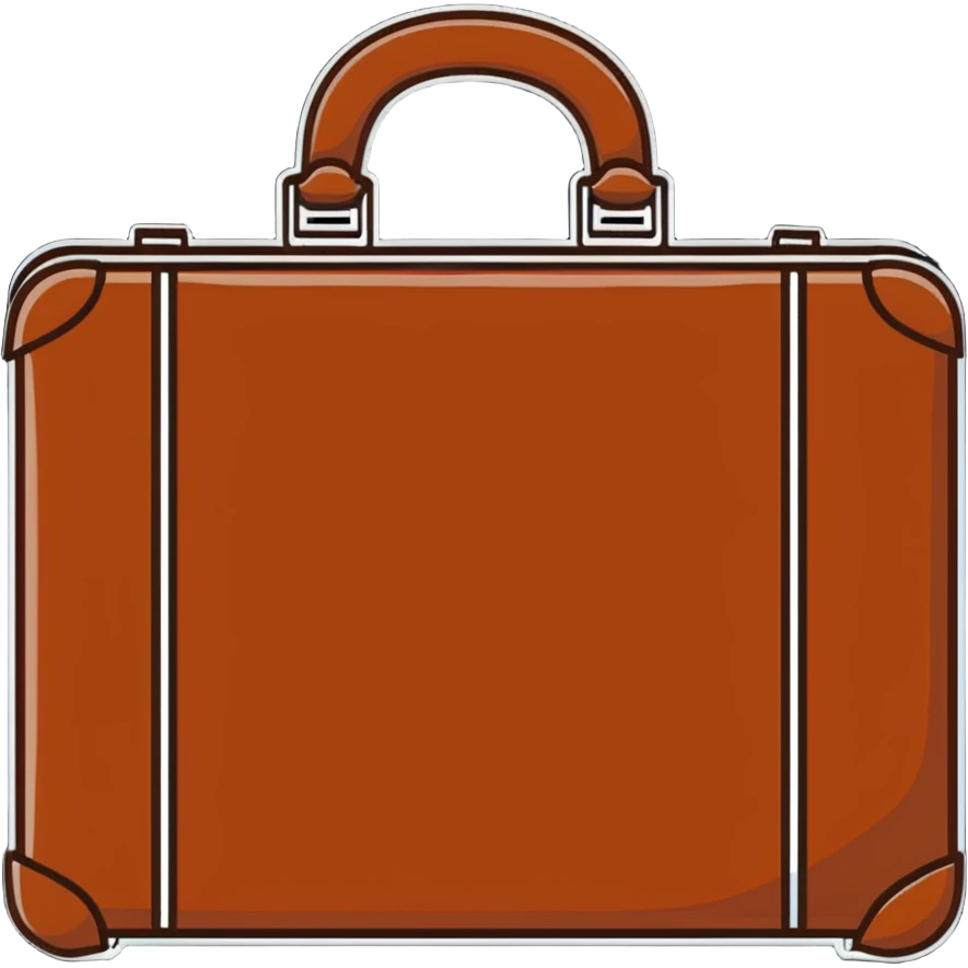A professional brown leather attaché case or business briefcase emoji
