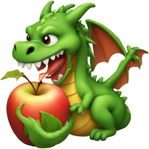 Dragon eating an apple  emoji
