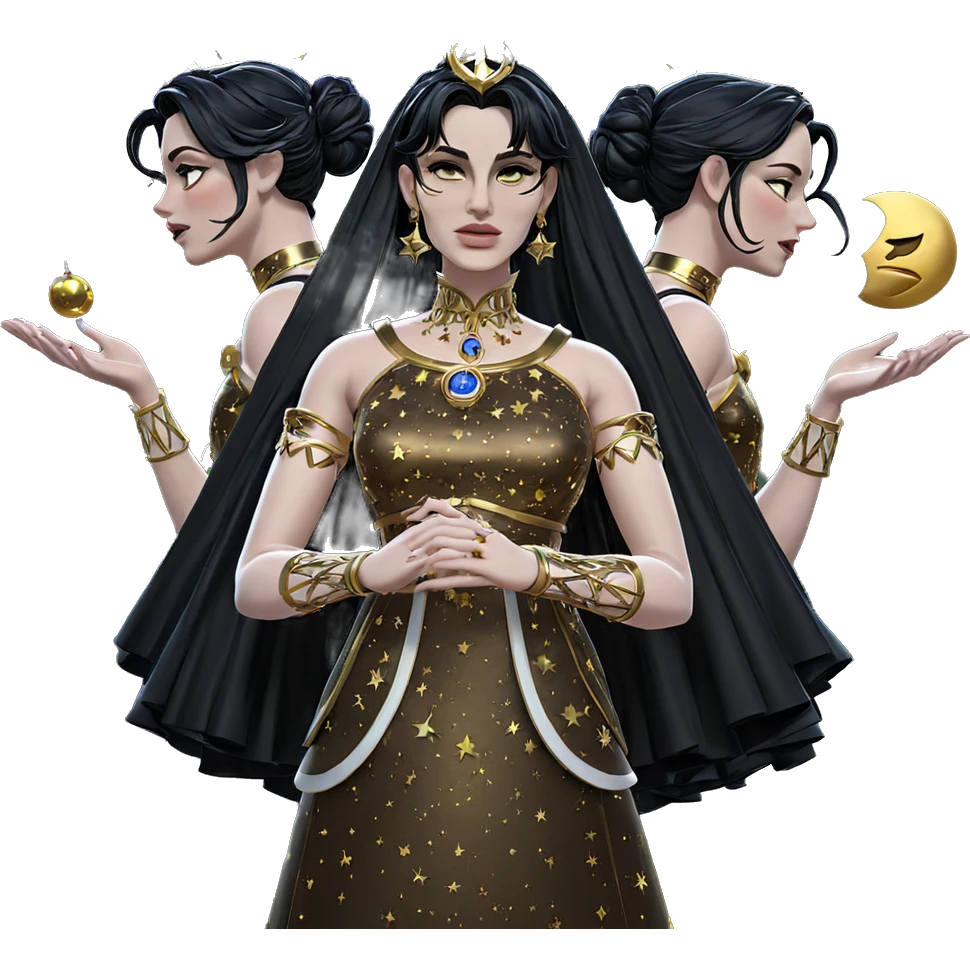 celestial girls in elegant attire emoji