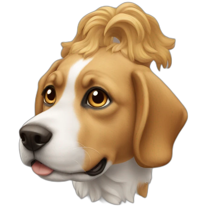 Chat sur un chien emoji