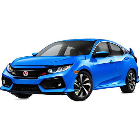 Blue Honda civic facing forward  emoji