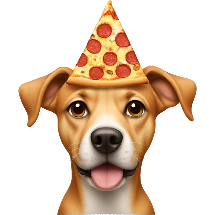 Dog with pizza hat emoji
