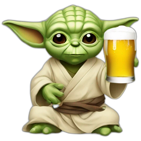 yoda qui boit une biere emoji