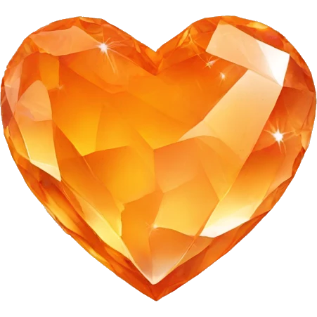 Orange crystal heart emoji