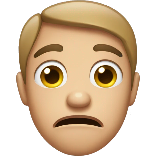 crying, scared, and confused emoji