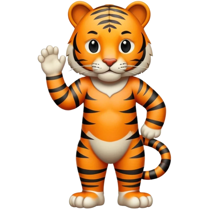 anthropomorphised tiger in casual clothes walking upright, relaxed pose emoji