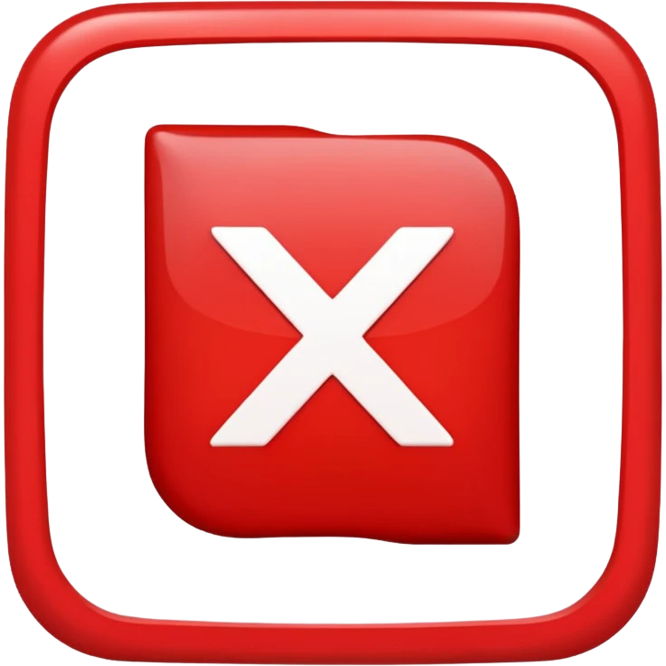 mach mir ein rotes viereck wo nur ein weißes X drinnen ist emoji