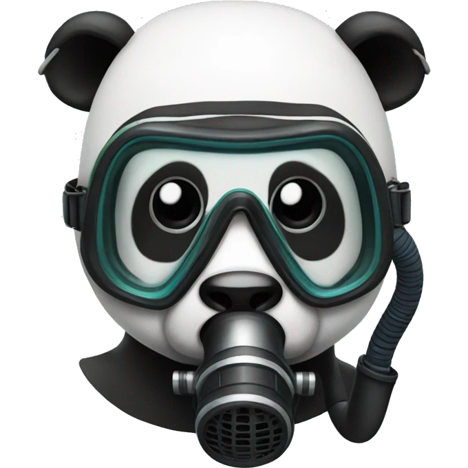 A panda with a diving mask and a snorkel emoji