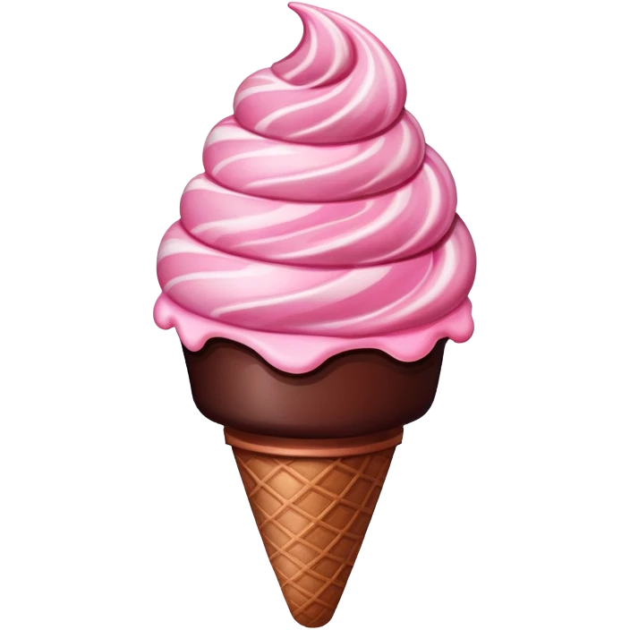 Strawberry ice cream with chocolate  emoji