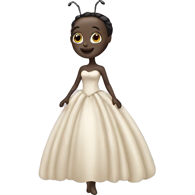 Ant wearing a married dress emoji