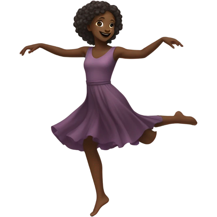 dark skin girl dancing emoji