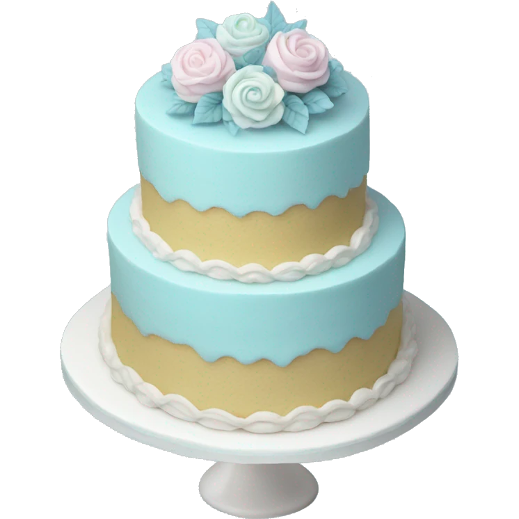Three tier pastel blue cake emoji