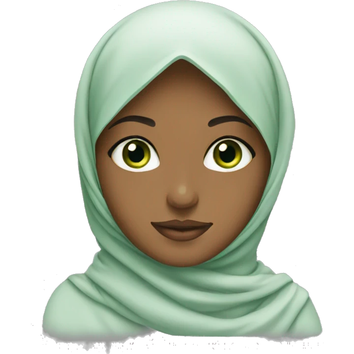 Hijabi Girl with Green eyes emoji