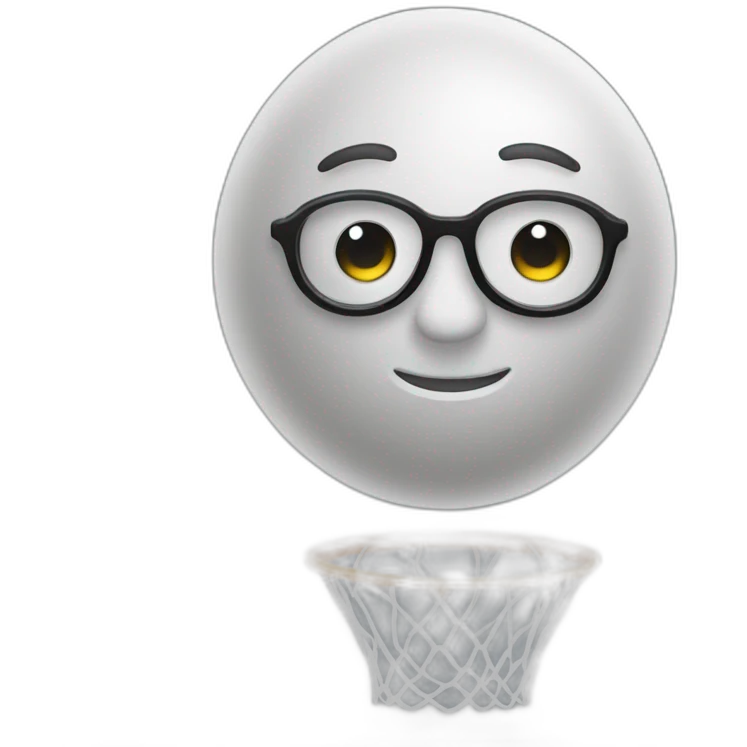 Ballon de basket avec des lunettes  emoji