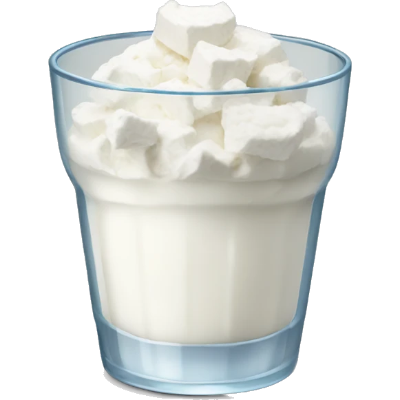 Cottage cheese in a glass cup emoji