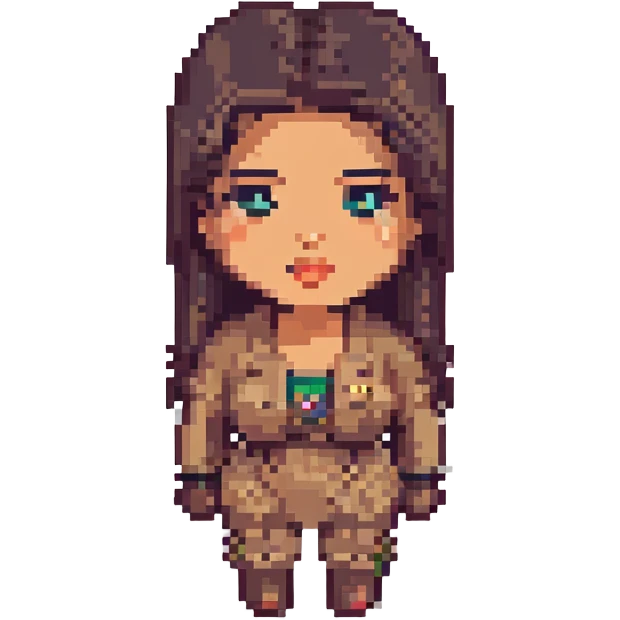 Kim Kardashian as a pixel art character, iconic features, retro game style emoji