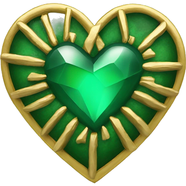 Emerald green and gold heart emoji