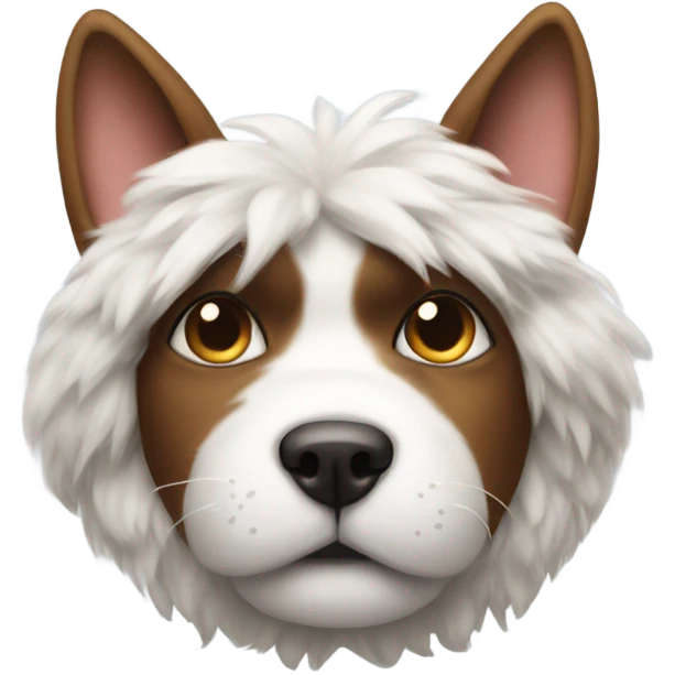 Dog wearing cat ears emoji