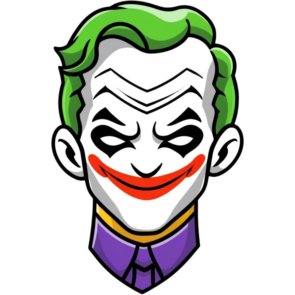 heart wearing joker makeup emoji